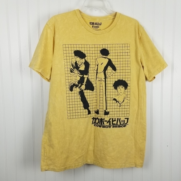 Cowboy Bebop Spike Spiegel Anime Graphic Sunrise Tshirt Yellow Adult XL FLAW - Picture 6 of 6